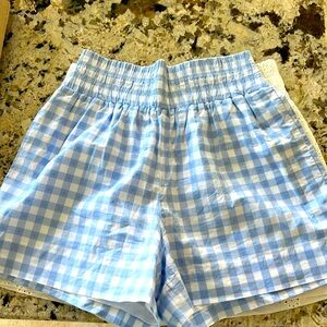 Hill house, Gingham blue and white check shorts size small NWOT